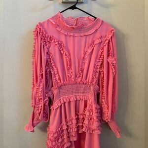 Hot pink high low dress